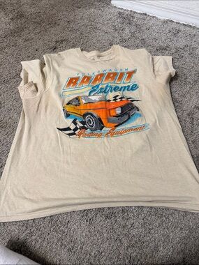 Vintage Volkswagen Rabbit Extreme Graphic Tee - Cream/Orange